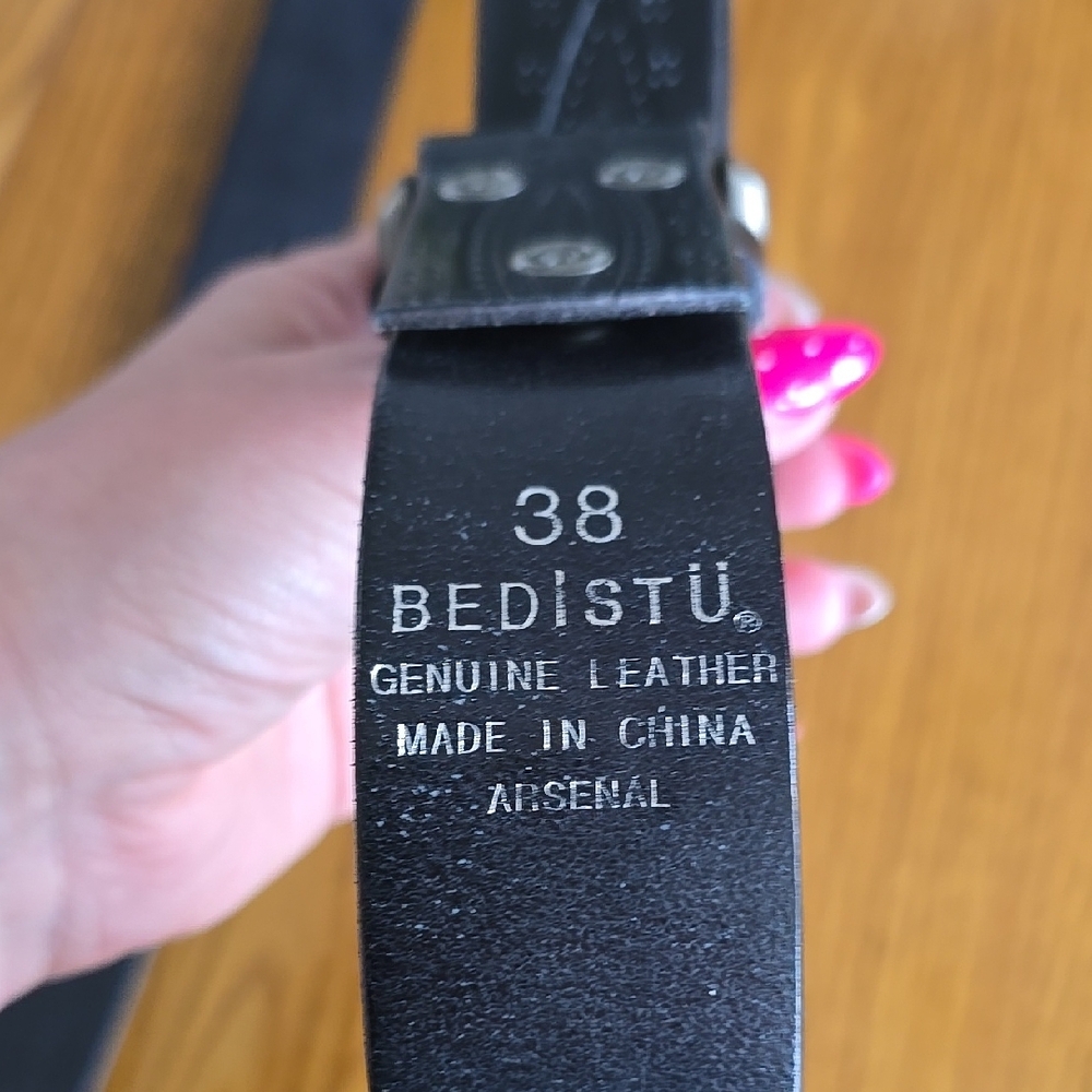 Bed Stu Black Leather Belt